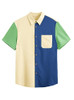 Solid Blue and Green and Apricot