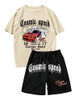 Multicolor With Car Print