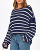 Striped Navy White