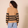Camel Heather Black Stripe