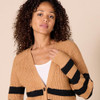 Camel Heather Black Stripe