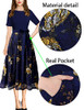 Dark Blue Floral Print Lace