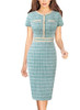 Teal Green Tweed Short Sleeve Teal Green Tweed Short Sleeve