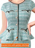 Teal Green Tweed-cap Sleeve