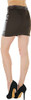 Faux Leather Front Knit Back - Brown