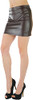 Faux Leather Front Knit Back - Brown