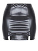 Black Faux Leather Split Hem Mini Skirt