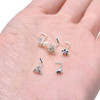 E:Silver Tone (Nose ring+Nose stud）