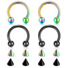 A3 -4pcs, rainbow & black