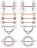 14g-6 pairs-rose gold