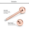 Set B:16G Rose Gold Tone 14mm(9/16") Length