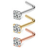 Stainless Steel,Clear,Rose Gold