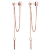 chain stud earrings/rose gold