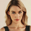 chain stud earrings/rose gold