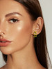 D：green frog earrings