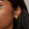 3 pair gold hoop earrings