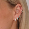 3 pair silver earrings