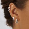 5 pair silver hoops