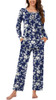 Small White Flowers-navy