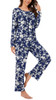 Small White Flowers-navy