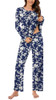 Small White Flowers-navy