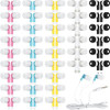 grey, black, pink, sky blue, yellow