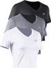V-neck: Black/Grey/White, 3 Pack