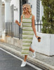 Green and White Striped