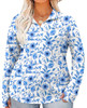 White Blue Floral