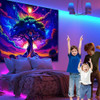 Blacklight Tree of Life Tapestry