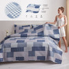 Grey Blue Plaid Patchwork