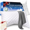 Crescent White Pillow With Extra Grey Pillowcase