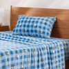 Classic Snoopy Buffalo Plaid Blue Tonal