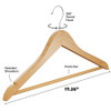 Home-it 30 Pack Natural Wood Solid Wood Clothes Hangers, Coat Hanger