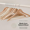 Home-it 30 Pack Natural Wood Solid Wood Clothes Hangers, Coat Hanger