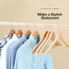 Home-it 30 Pack Natural Wood Solid Wood Clothes Hangers, Coat Hanger