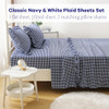 Navy Blue/White Plaid