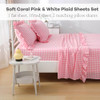 Coral Pink/White Plaid