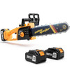 Yellow 12" Electric Chainsaw Cordless+2 Batteries