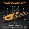Yellow 12" Electric Chainsaw Cordless+2 Batteries