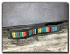 Aged Steel With Turquoise Fabric