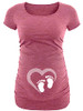 Heather Pink Round Neck - Heart & Foot Shs Heather Pink Round Neck - Heart & Foot Shs