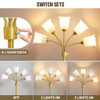 Gold;5 White lampshade