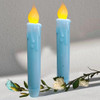 2pc long blue wax candles