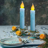 2pc long blue wax candles