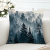 Watercolor Misty Pine Forest Woodland Landscapes