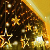 Warm White Star Curtain Lights
