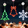 Red Jingling Bell, Green Christmas tree, White snowflake