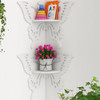 2 Pack White Butterfly Corner Shelf