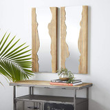 Natural Wood Brown, Set of 2